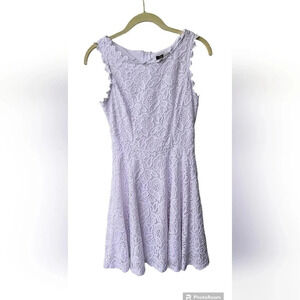 City Studio Lacy White Embossed Feminine Romantic Girly Juniors Dress, Size 3